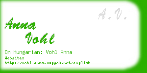 anna vohl business card